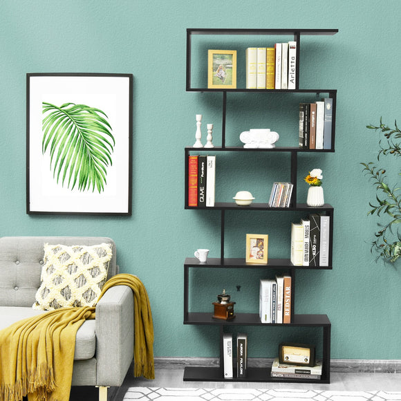 NNECW 6-tier Bookshelf with Anti-Tipping Device for Office
