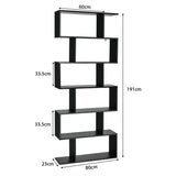 NNECW 6-tier Bookshelf with Anti-Tipping Device for Office