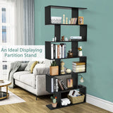 NNECW 6-tier Bookshelf with Anti-Tipping Device for Office