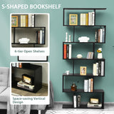 NNECW 6-tier Bookshelf with Anti-Tipping Device for Office