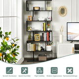 NNECW 6-tier Bookshelf with Anti-Tipping Device for Office