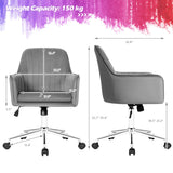 NNECW Rolling Velvet Leisure Chair with Armrest for Living Room & Bedroom