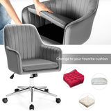 NNECW Rolling Velvet Leisure Chair with Armrest for Living Room & Bedroom