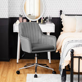 NNECW Rolling Velvet Leisure Chair with Armrest for Living Room & Bedroom