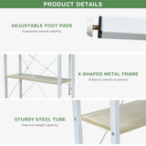 NNECW White Reversible Laptop Table with 4-tier Storage Shelves for Home/Office/Study Room