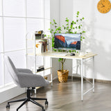 NNECW White Reversible Laptop Table with 4-tier Storage Shelves for Home/Office/Study Room