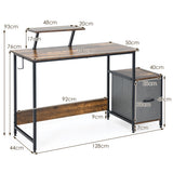 NNECW Computer Desk with Reversible Storage Drawer & Shelf