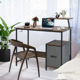 NNECW Computer Desk with Reversible Storage Drawer & Shelf