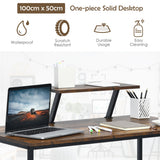 NNECW Computer Desk with Reversible Storage Drawer & Shelf