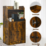 NNECW 2-Tier Bookshelf with 2 Doors & Adjustable Shelf
