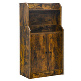 NNECW 2-Tier Bookshelf with 2 Doors & Adjustable Shelf