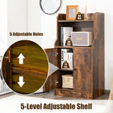 NNECW 2-Tier Bookshelf with 2 Doors & Adjustable Shelf