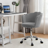 NNECW Velvet Petal Shell Office Chair with Wheels for Bedroom