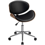 NNECW Modern Computer Chair with Curved Swivel Seat for Home & Office