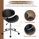 NNECW Modern Computer Chair with Curved Swivel Seat for Home & Office