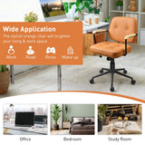 NNECW Swivel PU Leather Home Office Chair with Rocking Backrest
