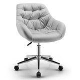 NNECW Velvet Leisure Armchair Adjustable Chair with Rolling Casters for Office-Grey