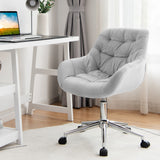 NNECW Velvet Leisure Armchair Adjustable Chair with Rolling Casters for Office-Grey