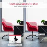 NNECW Velvet Leisure Armchair with Rolling Casters for Bedroom/Vanity/Office