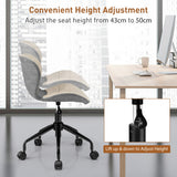 NNECW Swivel Leisure Chair with PU Leather for Study &amp Office &amp Vanity-Beige &amp Gray