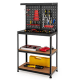 NNECW Tool Storage Workbench with Peg Board & 2 Lower Shelves for Garage
