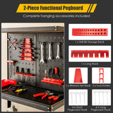 NNECW Tool Storage Workbench with Peg Board & 2 Lower Shelves for Garage