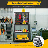 NNECW Tool Storage Workbench with Peg Board & 2 Lower Shelves for Garage