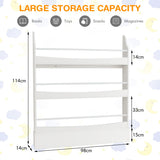 NNECW 3-Tier Kids Bookcase with 2 Anti-Tipping Kits & Guardrails
