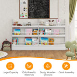 NNECW 3-Tier Kids Bookcase with 2 Anti-Tipping Kits & Guardrails