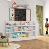 NNECW 3-Tier Kids Bookcase with 2 Anti-Tipping Kits & Guardrails