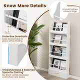 NNECW 4-Tier Kids Bookcase with 2 Anti-Tipping Kits & Guardrails