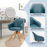 NNECW Ergonomic Armchairs with Linen Fabric Cover for Home Office-Blue