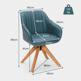 NNECW Ergonomic Armchairs with Linen Fabric Cover for Home Office-Blue