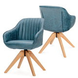NNECW Ergonomic Armchairs with Linen Fabric Cover for Home Office-Blue