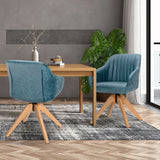 NNECW Ergonomic Armchairs with Linen Fabric Cover for Home Office-Blue