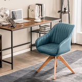 NNECW Ergonomic Armchairs with Linen Fabric Cover for Home Office-Blue