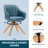 NNECW Ergonomic Armchairs with Linen Fabric Cover for Home Office-Blue