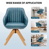 NNECW Ergonomic Armchairs with Linen Fabric Cover for Home Office-Blue