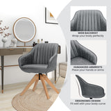NNECW Ergonomic Armchairs with Linen Fabric Cover for Home Office-Grey