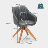 NNECW Ergonomic Armchairs with Linen Fabric Cover for Home Office-Grey