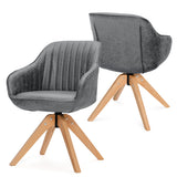 NNECW Ergonomic Armchairs with Linen Fabric Cover for Home Office-Grey