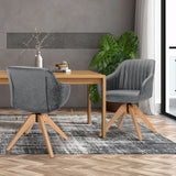 NNECW Ergonomic Armchairs with Linen Fabric Cover for Home Office-Grey