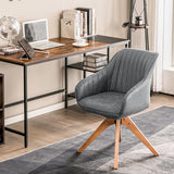 NNECW Ergonomic Armchairs with Linen Fabric Cover for Home Office-Grey