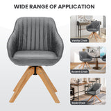 NNECW Ergonomic Armchairs with Linen Fabric Cover for Home Office-Grey