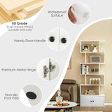NNECW S-Shaped Bookshelf with Storage Cabiet for Living Room White