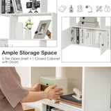 NNECW S-Shaped Bookshelf with Storage Cabiet for Living Room White