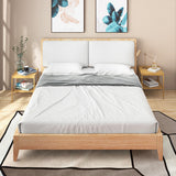 NNECW Set of 2 Square Bamboo Nightstand with Bottom Shelf