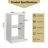 NNECW 2-tier Bookcase Set with Anti-toppling Device for Bedroom