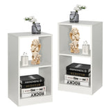 NNECW 2-tier Bookcase Set with Anti-toppling Device for Bedroom