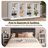 NNECW 2-tier Bookcase Set with Anti-toppling Device for Bedroom